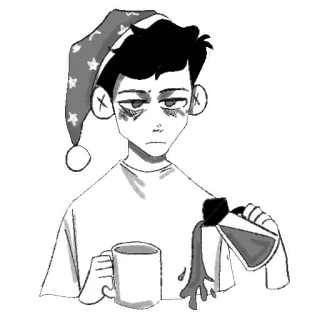 🥱 5091e03c dormilón, cansado, café, taza, mañana, agotado, persona whatsapp sticker