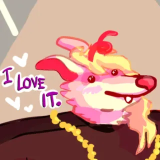 💕 6e0443a3 I LOVE IT. dessin animé, animal, amour, mignon, expression, déclaration whatsapp sticker