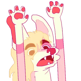 🙌 7a755b82 HANGING Furry, Dessin animé, Chien, Animal, Effrayé, Suspendu, Anxieux whatsapp sticker