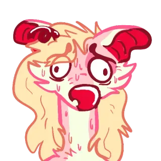 😰 b2eecc09 chien, transpiration, inquiet, nerveux, dessin animé, autocollant, expression whatsapp sticker