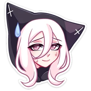 🥵 7c6a5056 anime, kawaii, cute, cat ears, sticker, cartoon, manga, emoticon telegram sticker