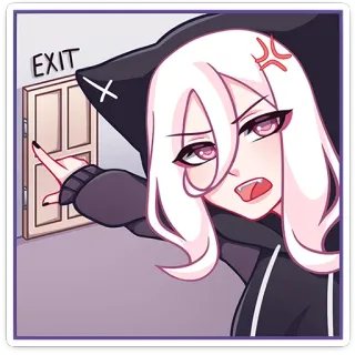 😠 c301e9eb EXIT anime, exit, door, angry, hoodie, cartoon telegram sticker