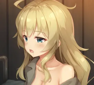 😴 486d9df8 애니메이션, 소녀, 금발, 암시적 telegram sticker