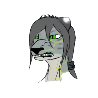 🤢 37215e02 животное, антропоморфный, кошачий, злой, выражение, мультяшный whatsapp sticker