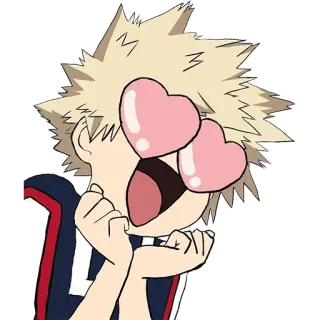 😍 3348b7a7 Katsuki Bakugo My Hero Academia animé, bakugo, amour, my hero academia, mignon telegram sticker