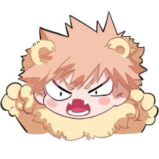 🦁 3a5e0691 Bakugo My Hero Academia Anime, En colère, Manga, Héros, Personnage telegram sticker