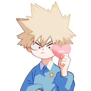 ❤️ 6d4a3a57 Katsuki Bakugo My Hero Academia Anime, Manga, Bakugo, Cœur, Mignon telegram sticker