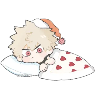 😠 ded67df2 Katsuki Bakugo My Hero Academia Anime, Manga, Sommeil, En colère, Personnage telegram sticker