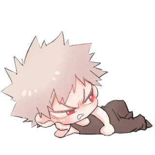 😠 df0c3132 Katsuki Bakugo My Hero Academia Anime, Manga, Héros, En colère, Chibi telegram sticker