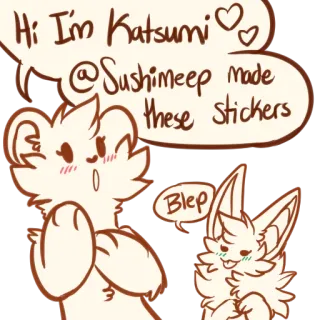 © a3ec5de1 Katsumi Hi I'm Katsumi
@Sushimeep made these stickers
Blep 动物, 熊, 猫, 卡通, 可爱, 贴纸 whatsapp sticker