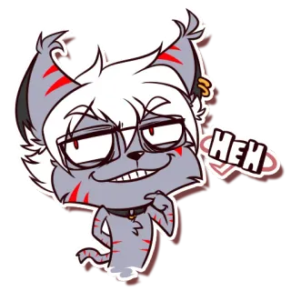 😈 01403a9e HEH 猫, 漫画, 眼鏡, へへ, ステッカー, 動物, もふもふ telegram sticker