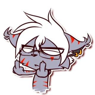 🖕 23399233 漫画, 擬人化, 中指, 侮辱的 telegram sticker