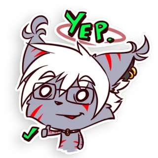 ⭕ 2956a39f Yep. 猫, 動物, うん, アニメ, かわいい telegram sticker