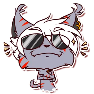 😎 2fb99c15 ケモノ, 擬人化, 猫, サングラス, 漫画, ステッカー telegram sticker