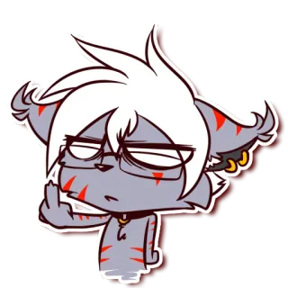 👿 3e30ec48 漫画のキャラクター, 侮辱的なジェスチャー, 猫, 中指 telegram sticker