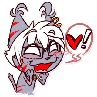 😍 57b23eda 猫, 漫画, ハート, 愛, かわいい, 幸せ, 興奮 telegram sticker