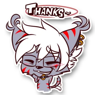 ☺️ 67ceb5df Thanks~ ありがとう, 感謝, 漫画, ケモノ, 動物, 可愛い telegram sticker
