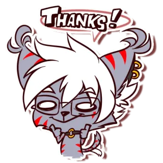 👍 80fb2302 Thanks! ありがとう, ケモノ, 漫画, 動物, かわいい, 挨拶 telegram sticker