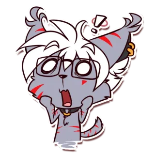 😲 91b71e0a 漫画, ステッカー, ショック, びっくり, 感嘆符, かわいい, 猫, 動物 telegram sticker