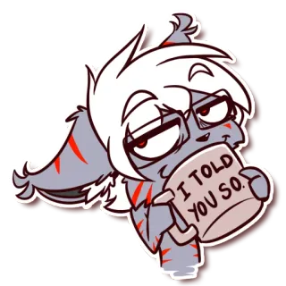 ☕ 965bd136 I TOLD YOU SO. 漫画, 獣人, メガネ, かわいい, ドヤ顔, マグカップ, だから言ったのに telegram sticker