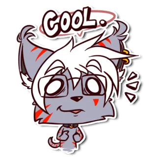 😀 b62375e9 COOL. 猫, かっこいい, メガネ, 漫画, ステッカー, 毛むくじゃら telegram sticker