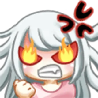 😡 559a2940 angry, cartoon, annoyed, irritated, flaming eyes, anime style telegram sticker