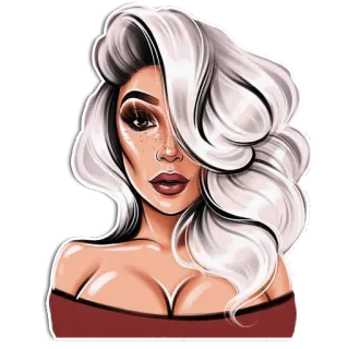 ☺️ e411c9cd phụ nữ, làm đẹp, trang điểm, phong cách, thời trang, tóc, hình minh họa telegram sticker