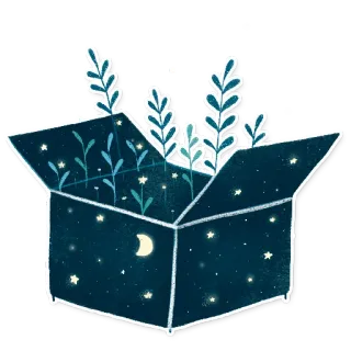 🌿 11d676f8 kotak, tanaman, bintang, bulan, alam, malam, unik telegram sticker