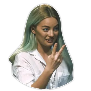 ✌ 14da9626 여자, 평화기호, 사람, 제스처 telegram sticker