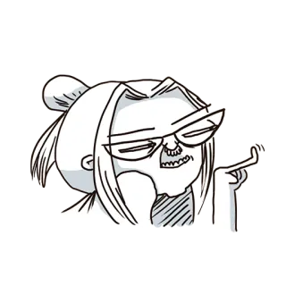 👉 86a12887 middle finger, rude, offensive, gesture, cartoon, woman whatsapp sticker
