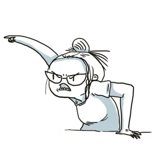 🤜 b80b8ec0 angry, woman, cartoon, pointing, illustration, glasses whatsapp sticker