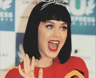 🍟 191c0695 Katy Perry chanteur, célébrité, femme, pop star, bouche ouverte whatsapp sticker