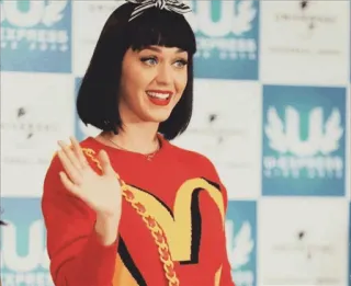 🍟 c9d2b40e Katy Perry chanteur, célébrité, pop star, Katy Perry, femme, saluant whatsapp sticker