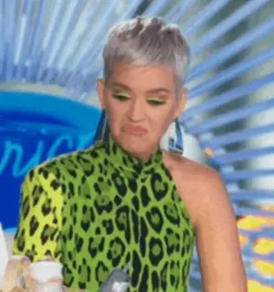 ✨ 30354bc0 Katy Perry American Idol 케 이티 페리, 아메리칸 아이돌, 심사위원, 연예인, 웃긴, 반응, 팝스타, 음악 telegram sticker