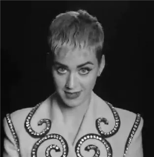 💘 c56f404a Katy Perry 케이티 페리, 가수, 유명인, 인물 사진, 흑백 telegram sticker