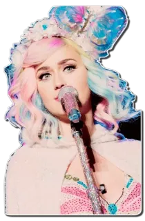 💖 2118d35d Katy Perry Pop star, Cantante, Artista, Musica, Concerto, Capelli colorati telegram sticker