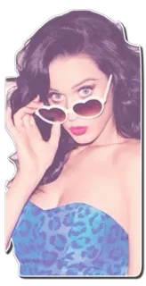 😎 65357819 donna, occhiali da sole, occhiali da sole a cuore, ritratto, top blu telegram sticker