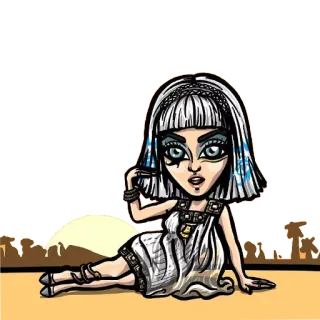 🤗 046f5261 Cleopatra Kleopatra, Starożytny Egipt, Kreskówka, Królowa, Faraon telegram sticker