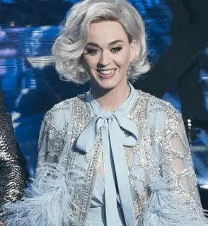 🌈 acdbae4e Katy Perry เคที เพอร์รี, นักร้อง, ป็อปสตาร์, คนดัง, ชุดสีฟ้า telegram sticker