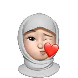 😘 66d0e742 hijab, emoji, wink, heart, love, muslim, woman telegram sticker