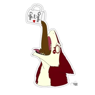 ☕ 750547fa Gryphs and Coffee griffin, kopi, hewan, minuman, mug, fantasi, ilustrasi telegram sticker