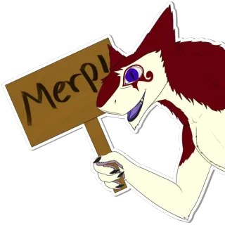😀 845553f8 Merp! Furry, Hiu, Binatang, Tanda, Lucu, Kartun, Anthro telegram sticker