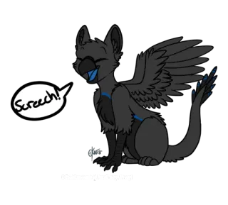 🐦 94d8fe75 Screech! griffin, mencicit, binatang, fantasi, berbulu, kartun, makhluk mitos telegram sticker