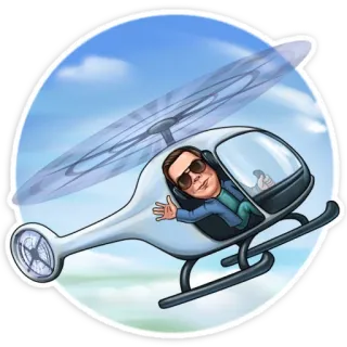 🚁 2b3dbeb1 helikopter, terbang, kartun, pria, pilot whatsapp sticker