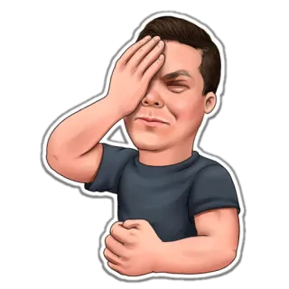 😖 30883094 Facepalm, Kecewa, Malu, Canggung, Menyesal whatsapp sticker