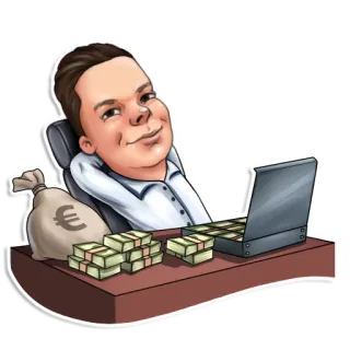 💸 57f6253f uang, kekayaan, kesuksesan, kaya, kartun, bisnis, euro whatsapp sticker