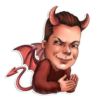 😈 de2117ef iblis, setan, jahat, tanduk, kartun, karakter whatsapp sticker