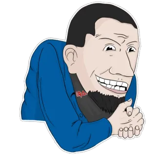 😏 2a743844 pria, kartun, tersenyum, jenggot, Iron Man, licik, penjahat whatsapp sticker