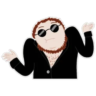 😐 3c61e854 pria, kartun, angkat bahu, kebingungan, ketidakpastian, pertanyaan whatsapp sticker