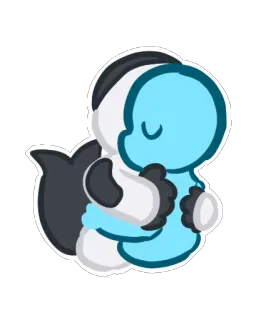 😚 e87e033d объятие, обнимашки, мультфильм, дружба, милый, поддержка whatsapp sticker